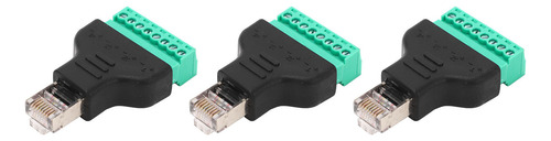 Conector Adaptador Rj45, 3 Piezas, Terminal De Tornillo, Ros