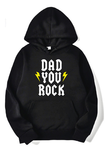 Buzo Con Capucha Perchado Personalizado Dad You Rock 