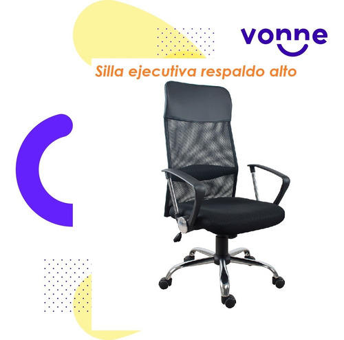 Imagen 5 de 5 de Silla De Escritorio Ejecutiva Mesh Respaldo Alto Sillon