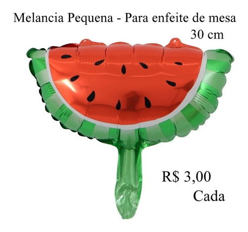 Balão Melancia Pequena - 30 Cm - Com 10 Balões - R$ 30,00