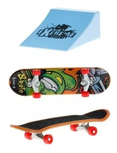 Brinquedo Radical Skate De Dedo Com Rampa Obstáculo Fingerboard