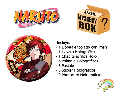 Mystery Box Naruto Caja Misteriosa Anime Manga Holografico