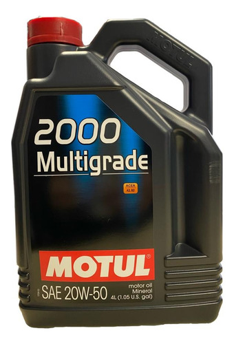 Aceite De Motor De Auto 2000 20w50 Mineral 4 Litros Motul