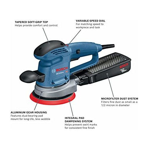 Bosch Gex33-6n De 6 Pulgadas. Lijadora/pulidora De Órbita Al