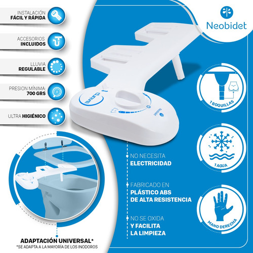 Imagen 6 de 10 de Bidet Matic Plus Para Inodoro Universal + Kit Instalación!!