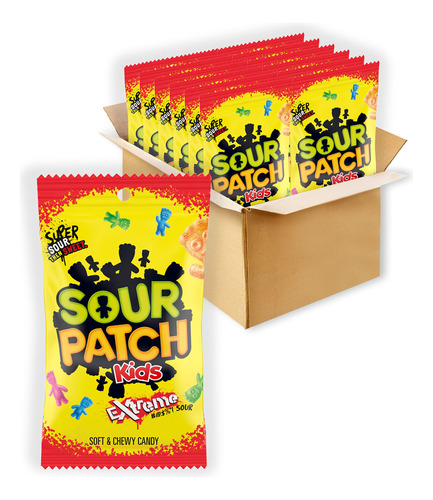 Sour Patch Kids Caramelo, Sabor Extremo, 12 Bolsas (7.2 Onza