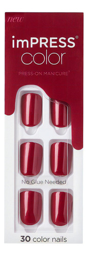 Uñas Press On - Kiss Impress Color Red Velvet