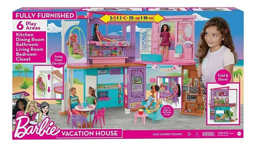 Barbie Set Casa Vacacciones Malibu Juguete Accesorios Muñeco