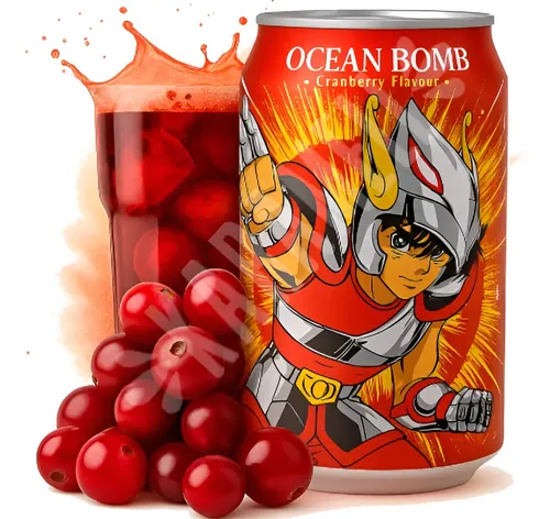 【Marine B様】チェリーコーラ 355ml ×48缶（12缶×4箱） Refrigerante Ocean Bomb Cranberry Saint Seiya - Importado