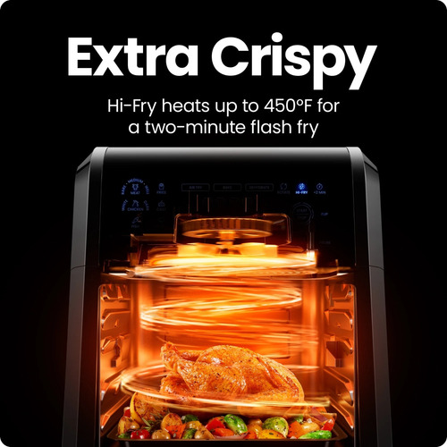 Chefman Airfryer Exactemp De 12 Cuartos,apagado Auto Digital Negro