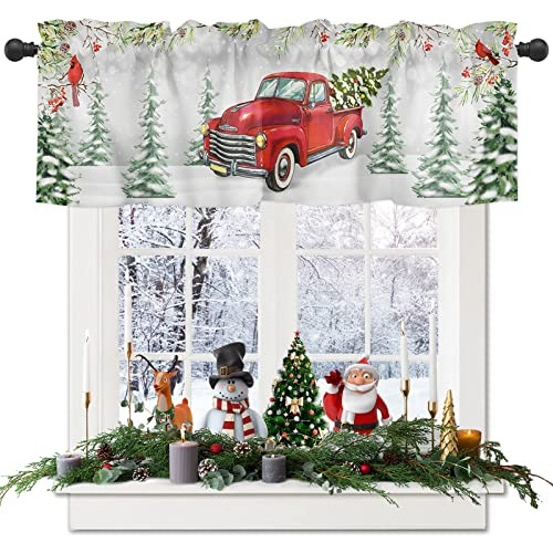 Cortinas Valance Ventanas De Cocina Árbol De Navidad D...