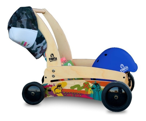 Carrito De Empuje Caminador Fanga Madera - Bebes Barrio