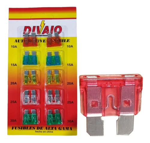 Kit Blister X 10 Mini Fusibles Surtido 10 A 30 Amperes Egs