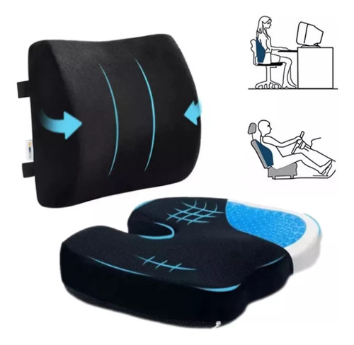 Cojín De Gel Y Almohada De Soporte Lumbar, Diseño Ergonómico