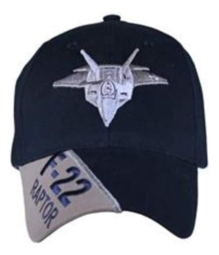 Gorra Us Air Force F-22 Raptor, Negra, Azul, Ajustable