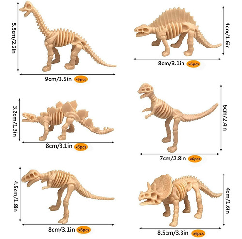 48 Pcs Fósil De Dinosaurio Esqueleto Esqueleto Del Dinosauri