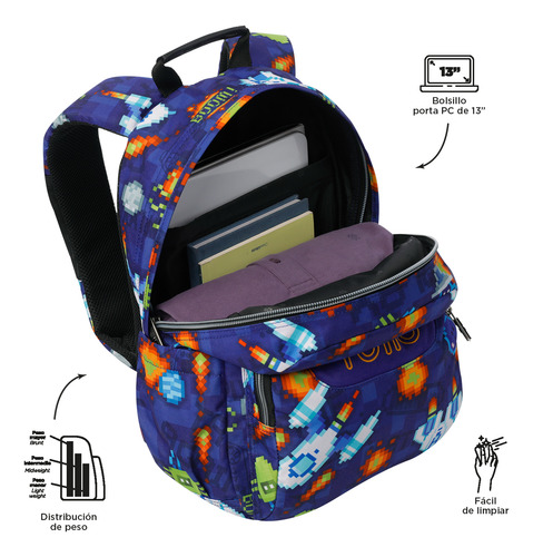 Mochila Escolar Para Niño Notebook 13 Gommas Totto