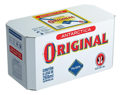 Cerveja Antártica Original. Pilsen lata 269ml 8 u