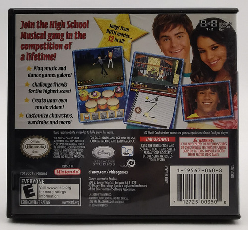 High School Musical Makin' The Cut! Ds Nintendo R G Gallery (Usado)