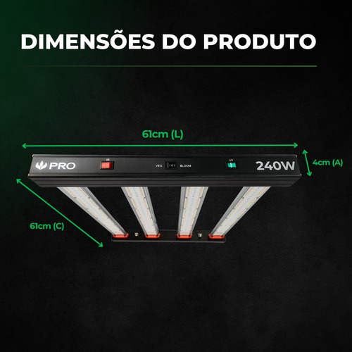 Quantum Bar 240w Pro Led Full Spectrum Uv+ir Luz Branco 127/220v
