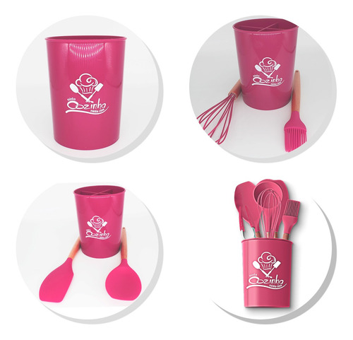 Imagem 5 de 6 de Kit Utensilios De Cozinha Silicones 7pçs Jogo De Utensilios