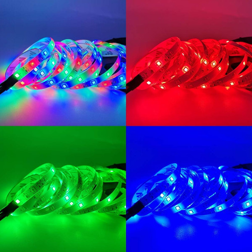 Imagen 3 de 10 de Cinta Tira Luces Led Rgb 5m 3528 C/ Transformador + Control®