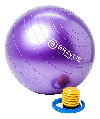 Bravus Sport Bola Suíça anti explosão para pilates com bomba de ar 65cm