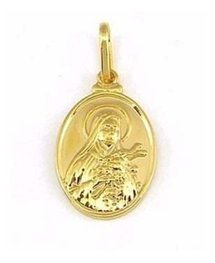 Pingente Religioso Santa Terezinha Folheado A Ouro 18k