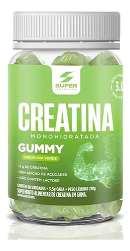 Kit 2 Gummy Creatina 3g Sabor Morango E Uva Verde