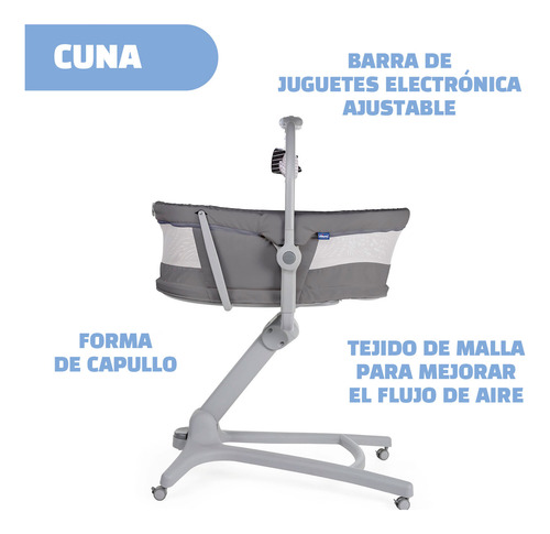 Moises Con Pedestal Baby Hug 4 En 1 Dark Grey