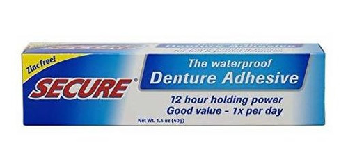 Adhesivo Secure Denture Waterproof 1.40 Oz - Paquete De 2