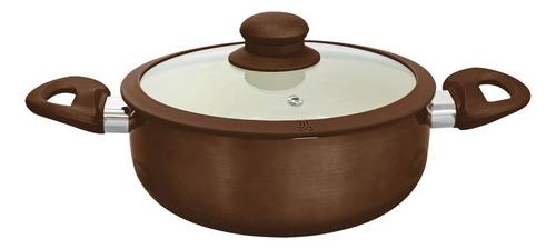 Caçarola Antiaderente Cerâmica Indução Marrom Roma Plus 20cm