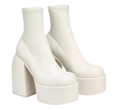 Botines blancos plataforma hot sale