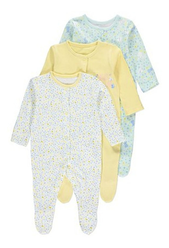 Set *3 Pijamas Para Bebe Niña Niño 100% Algodón 0086