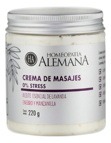  Crema Masajes 0% Stress Fragancia Lavanda