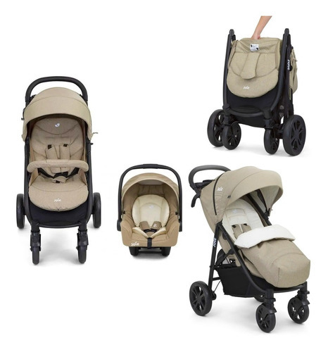 Coche Travel Bebe Paseo C/huevito Litetrax 4 Joie Color Beige Color del chasis Negro