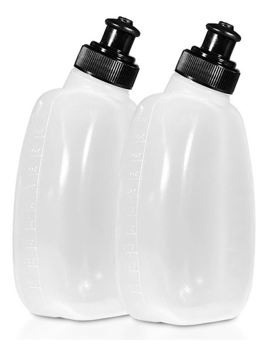 Par De Botellas Para Cinturón Running Trecking 280ml Color Blanco