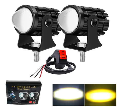 Faros Auxiliares Led Para Motocicleta Con Interruptor 60w