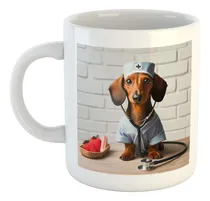 Comprar Taza Ceramica Perro Salchicha Medico Enfermera Doctora