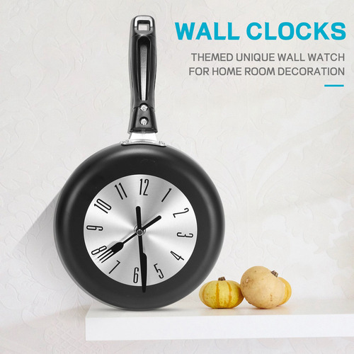 Reloj De Pared Colgante Con Diseño De Sartén De 8 Pulgadas,