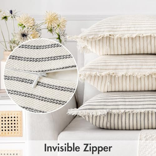 Funda De Almohada Gris Miulee Pack De 2 De 18x18 Pulgadas Co