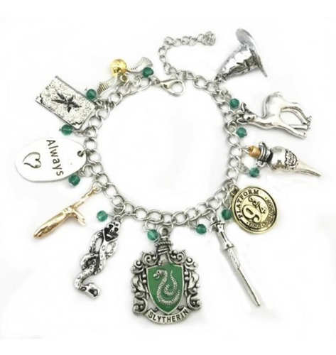 Pulsera Harry Potter Dijes Casa Slytherin