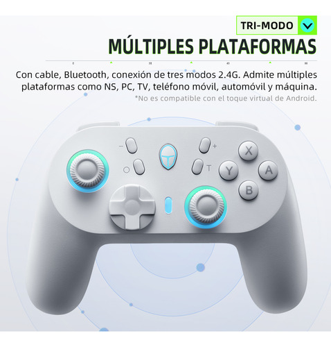 Control Joystick Inalámbrico Thunderobot G45 Pro Blanco Para Nintendo Switch Controles Bluetooth Android Gamepad De Pc Gamer Blanco