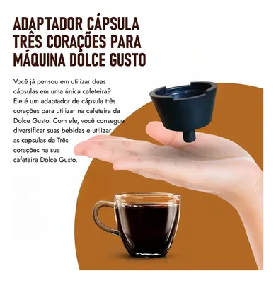 1x Adaptador Três Corações Para Máquina Dolce Gusto Preto