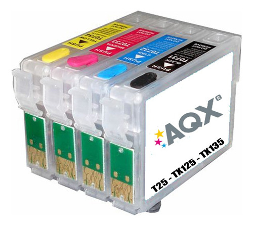 Cartuchos Recargables Aqx Para Epson Tx125 Tx135 T25 Tx420 - Capacidad De 12ml Por Cartucho