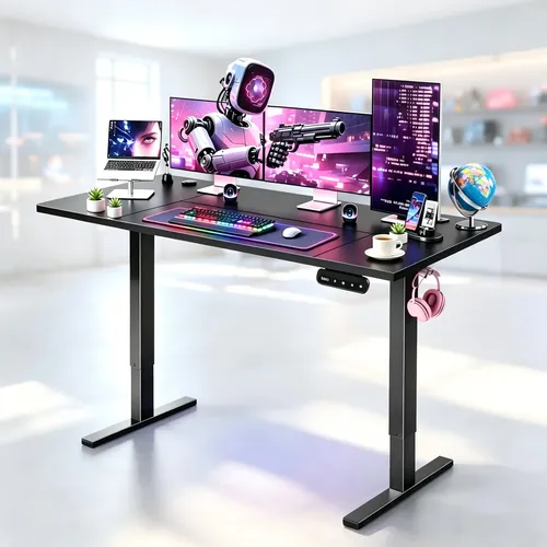 Escritorio Gamer Altura Ajustable 160 Cm Eléctrico Elevable