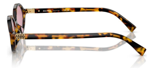 Miu Miu Mu 04zs Vau-5od Oval Shape Tortoise Wine Lente Dorad