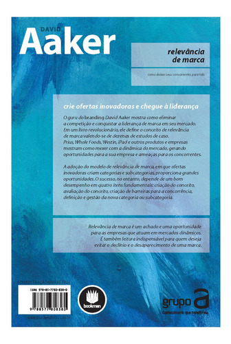 Relevância de Marca: Como Deixar seus Concorrentes para Trás, de Aaker, David A.. Editorial Bookman, capa mole em português, 2011