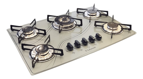 Fogão Cooktop 5 Bocas Tripla Chama Safanelli Cor Cinza-perolado