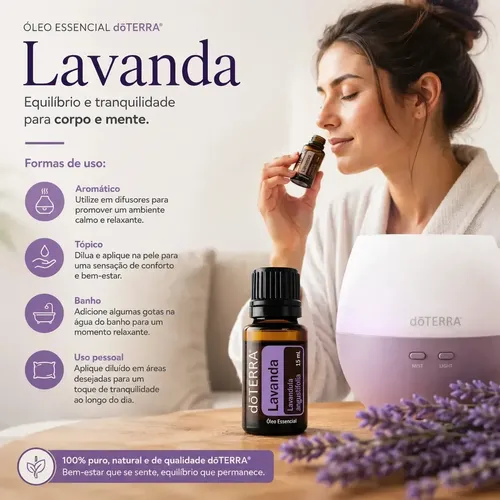 Lavender - Óleo Essencial De Lavanda 15ml - Doterra | Parcelamento